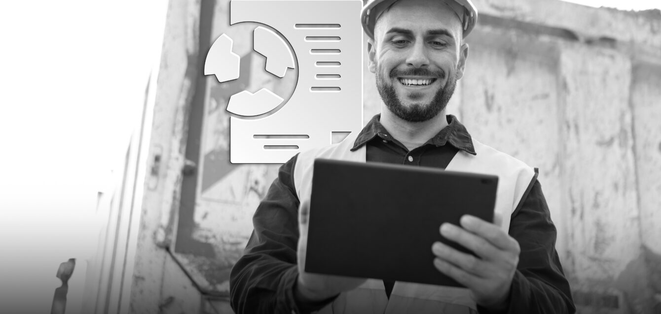 Worker using a tablet
