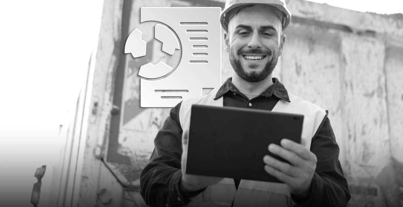 Worker using a tablet